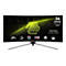 Ein MSI Gaming Monitor mit gekrümmten Bildschirm, Details sind: 180 Hz, 1ms, HDR Ready, UWQHD 3440 x 1440. Aufschrift: MAG MSI ARSENAL GAMING.