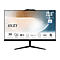 Ein schwarzer All-in-One PC Monitor mit 23,8-Zoll-Bildschirm, der auf einem schwarzen Standfuß steht.