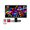 Ein schwarzer MSI-Monitor mit farbenfrohem Hintergrund. Auf dem Bildschirm sind technische Daten und Auszeichnungen abgebildet. Unten Logos von 'PC Mag' und 'Tom's Hardware'.