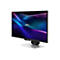 MSI Gaming-Monitor in Schwarz und Silber mit abstraktem, blau-violettem Punktmuster auf dem Display.