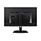 Rückseite eines schwarzen MSI Gaming-Monitors mit Drachenlogo und RGB-Akzent.