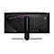 Rückseite eines schwarzen MSI Gaming-Monitors mit RGB-Beleuchtung und Standfuß vor weißem Hintergrund.