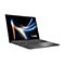 Grauer Laptop mit beleuchtetem Bildschirm. Auf dem Bildschirm ist ein blau-oranges abstraktes Muster zu sehen, darunter das MSI Logo.