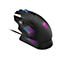 Schwarze Gaming-Maus mit LED-Beleuchtung und MSI-Logo, Kabelanschluss.