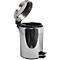 MSV Edelstahl-Treteimer mit Deckel, 12 Liter, Tretmechanismus, L 240 x B 240 x H 375 mm, silber