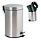 MSV Edelstahl-Treteimer mit Deckel, 12 Liter, Tretmechanismus, L 250 x H 390 mm, silber