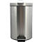MSV Edelstahl-Treteimer mit Deckel, 12 Liter, Tretmechanismus, L 250 x H 390 mm, silber