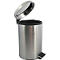 MSV Edelstahl-Treteimer mit Deckel, 12 Liter, Tretmechanismus, L 250 x H 390 mm, silber