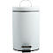 MSV Poubelle à pédale avec couvercle, 12 litres, mécanisme à pédale, L 250 x H 404 mm, blanc