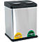 MSV poubelle en inox, 2 récipients de 8L chacun, mécanisme à pédale, poignée, pour l'intérieur et l'extérieur, inox