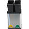 MSV poubelle en inox, 2 récipients de 8L chacun, mécanisme à pédale, poignée, pour l'intérieur et l'extérieur, inox