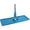 Serpillère bleue, tête de serpillère rectangulaire avec manche en acier inoxydable.