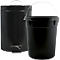 MSV Treteimer, rund, 5 Liter, Stahl, Tretmechanismus, Kunststoffeinsatz, B 204 x H 272 mm, schwarz