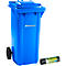 Mülltonne GMT, 120 l, fahrbar, blau + Schwerlast-Abfallsäcke