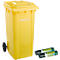 Mülltonne GMT, 240 l, fahrbar, gelb + Schwerlast-Abfallsäcke