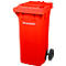 Mülltonne PRO 120 WAVE, 120 l, fahrbar, rot