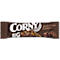 The packaging of a CORNY BIG bar featuring the text 'Dark Choc Cookies'. Brown and white tones dominate, with a design showing oats and chocolate elements.
