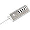 Multi-lader brennenstuhl®estilo, voor maximaal 5 apparaten, snellaadfunctie, 1,5 m textielkabel, 1x USB-C, 4x USB-laadcontactdoos, roestvrij stalen oppervlak, wit