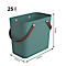 Multibag ALBULA "Classic", 25 Liter, bis 40 kg, Bügelgriffe, Recyclingkunststoff, L 400 x B 235 x H 340 mm, grün