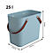 Multibag ALBULA "Classic", 25 litres, jusqu'à 40 kg, poignées en forme d'arceau, plastique recyclé, L 400 x l 235 x H 340 mm, turquoise