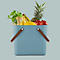 Multibag ALBULA "Classic", 40 Liter, bis 40 kg, Bügelgriffe, Recyclingkunststoff, L 398 x B 355 x H 340 mm, türkis