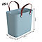 Multibag ALBULA "Style", 25 Liter, bis 40 kg, ergonomische Griffe, Recyclingkunststoff, L 400 x B 235 x H 340 mm, türkis