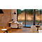 Multicontainer Home Office, verrijdbaar onderstel, opklapbaar zijpaneel links, B 480-1080 x D 800 x H 740 mm, eiken/wit