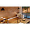 Multicontainer Home Office, verrijdbaar onderstel, opklapbaar zijpaneel links, B 480-1080 x D 800 x H 740 mm, eiken/wit