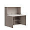 Multicontainer Home Office, verrijdbaar onderstel, opklapbaar zijpaneel rechts, B 480-1080 x D 800 x H 740 mm, keramiek grijs/wit