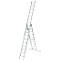 Multifunctionele ladder Krause, 3-delig, treden T 80 mm &amp; sporten T 30 mm, dwarsbalk, TRBS 2121-2, met 3 x 10 sporten, aluminium