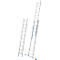 Multifunctionele ladder Krause, 3-delig, treden T 80 mm &amp; sporten T 30 mm, dwarsbalk, TRBS 2121-2, met 3 x 10 sporten, aluminium
