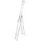 Multifunctionele ladder van aluminium 3 x 12 sporten, met trigon-dwarssteun