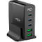 Multiladegerät Ansmann Desktop Charger, 140 W, GaN-Technologie, für bis zu 5 Geräte, 2 x USB-A und 3 x USB-C, Display, schwarz