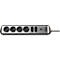 Multiprise brennenstuhl estilo, 6x, 2 prises de charge USB, IP20, longueur de câble 2 m, L 365 x l 60 x P 110 mm, acier inoxydable &amp; plastique, noir-argenté