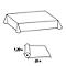 Dessin en noir et blanc montrant une nappe sur une table et une nappe roulée avec des mesures.