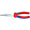 Needle-nose pliers with red and blue handles. The handle says "KNIPEX". The pliers head says "26 15 200".