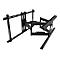 Support TV noir. Bras mobiles multiples, rail de montage avec trous.
