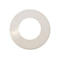 Ein weißer, ringförmiger Gegenstand auf weißem Hintergrund.
