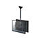 Deckenhalterung fÃ¼r Fernseher. Schwarze Halterung mit stufenlos verstellbarer HÃ¶he und zwei Displays.