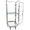 Nestbare rolcontainer, 4-zijdig, gegalvaniseerd, draagvermogen 500 kg, met 1 inklapbaar tussenlegbord