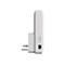 Répéteur WiFi blanc avec prise, boutons WPS et de réinitialisation et port LAN.