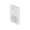 Ein weißer Netgear WiFi 6 AX1800 Outdoor Access Point. Auf der Rückseite sind Produktinformationen und ein Halterungssystem zu sehen.