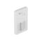 Ein weißes Netgear WiFi 6 AX1800 Outdoor Access Point Gerät. Auf der Rückseite sind Logos und Angaben zu sehen, darunter der Text "sharedsecret" und verschiedene Eingangsfelder. Eine Halterung ist ebenfalls angebracht.
