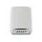 Rückseite eines weißen Routers mit Anschlüssen für Strom, Ethernet und Reset-Taste.
