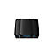 Drei schwarze Orbi Mesh-WLAN-Router mit leuchtend blauem Statuslicht vor weißem Hintergrund.