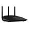 Schwarzer Router mit drei Antennen, NETGEAR Schriftzug, drei Leuchten.
