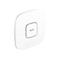 Weißer quadratischer Netgear Access Point mit abgerundeten Ecken und Status-LEDs auf weißem Hintergrund.