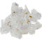 A pile of transparent, rectangular RJ45 connectors with gold contacts.