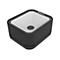 Scanner de codes-barres noir avec intérieur blanc. Le logo Newland est visible en haut à gauche.