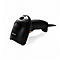 Schwarzer Barcode-Scanner mit ergonomischem Griff und silbernen Akzenten.